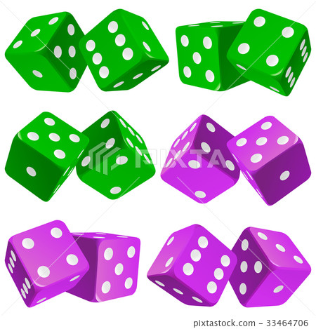 Vector pair of dice icon set 33464706
