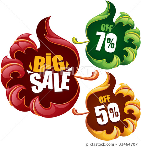 Vector Fall Leaf of Autumn Sale Frame 33464707