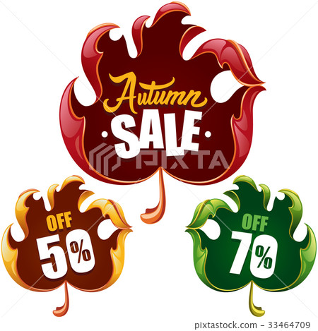 Vector Fall Leaf of Autumn Sale Frame Vector Fall Leaf of Autumn Sale Frame 33464709