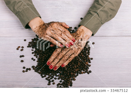 Women's hands with red nail polish Women's hands with red nail polish 33467512