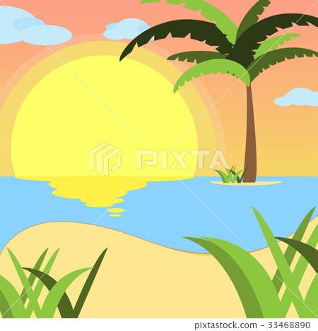 Summer background, of beach at sunset with waves Summer background, of beach at sunset with waves 33468890