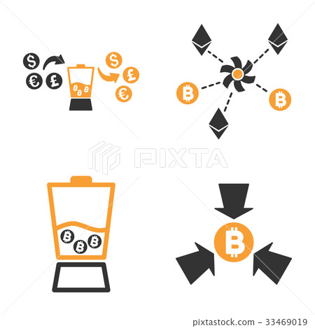 Cryptocurrency Anonymizer Mixer Vector Icon Set Cryptocurrency Anonymizer Mixer Vector Icon Set 33469019