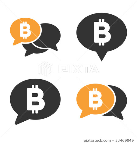 Bitcoin Chat Vector Icon Set Bitcoin Chat Vector Icon Set 33469049