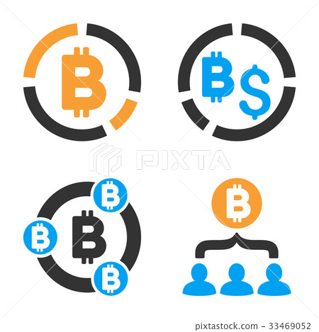 Bitcoin Collaboration Vector Icon Set 33469052