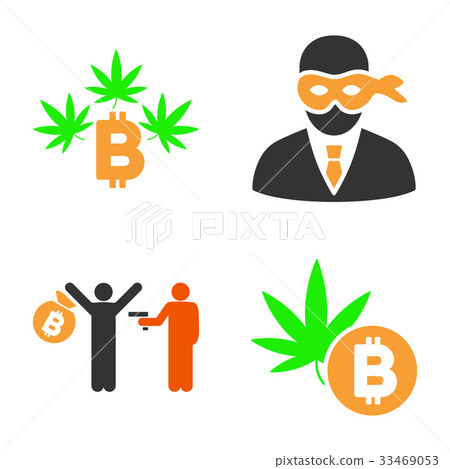 Bitcoin Crime Vector Icon Set 33469053