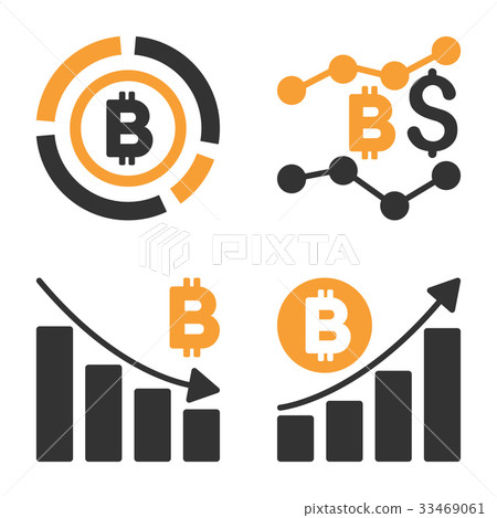 Bitcoin Diagram Vector Icon Set 33469061