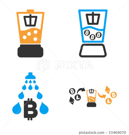 Bitcoin Laundering Vector Icon Set 33469070