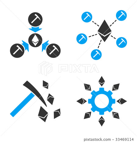 Ethereum Mining Vector Icon Set Ethereum Mining Vector Icon Set 33469114