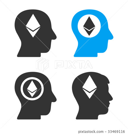 Ethereum Mind Head Vector Icon Set - Stock Illustration [33469116] - PIXTA