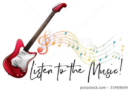 listen to the music with music notes in back 33469694