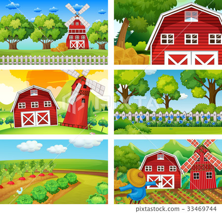 Six different scenes of farm 33469744