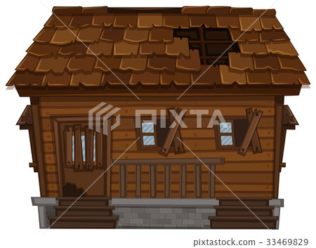 Wooden house in poor condition Wooden house in poor condition 33469829