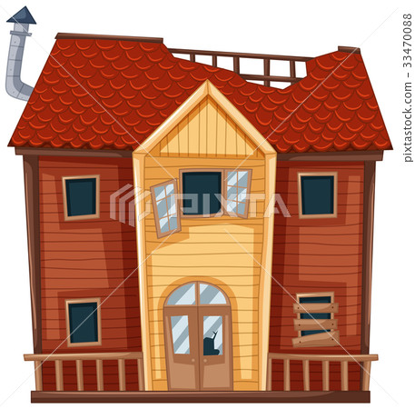 Old house in red color Old house in red color 33470088