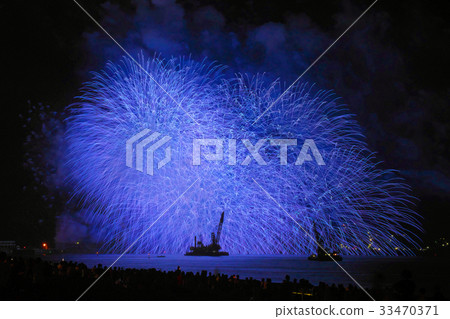 Kumano large fireworks blue star mine 2017 Kumano City in Mie Prefecture 33470371