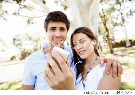 Young couple in the park 33471789
