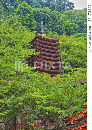 Ten triple towers of the deep green Nanzan Shrine 33473161