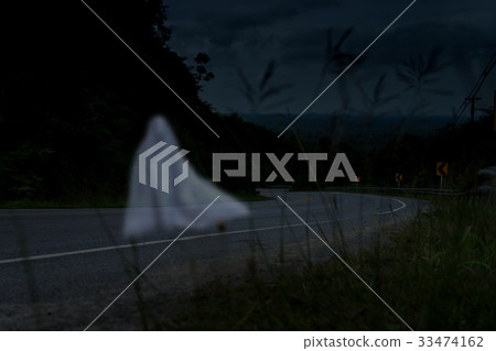 White ghost on the road. 33474162