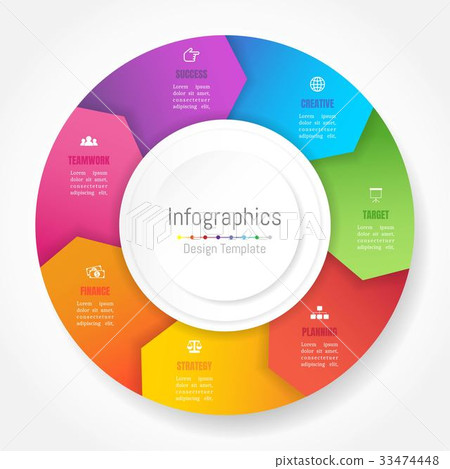 Infographic design elements with 7 options 33474448