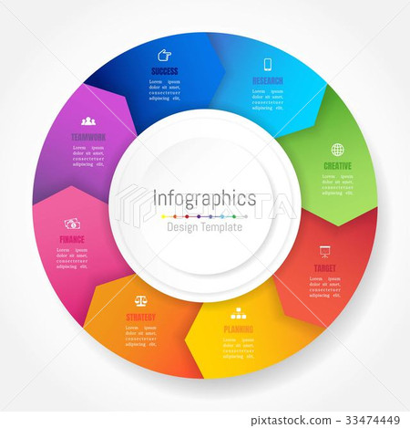 Infographic design elements with 8 options 33474449