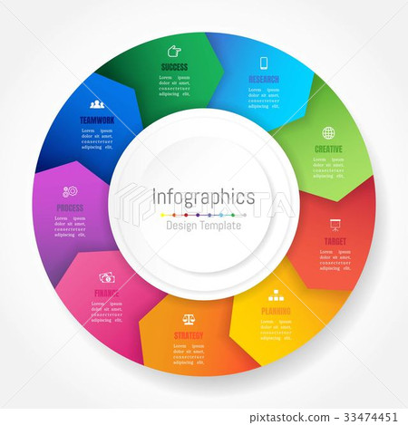 Infographic design elements with 9 options - Stock Illustration ...