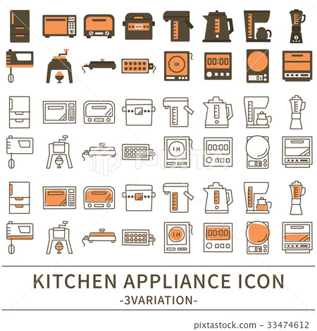 Kitchen appliances icon set Kitchen appliances icon set 33474612