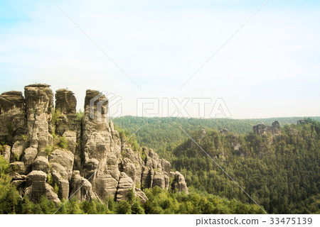Mountains of Bastei, rocks formation  33475139