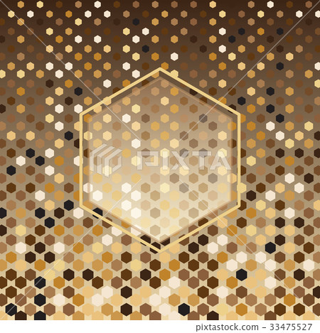 Hexagon gold halftone abstract background 33475527