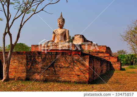 World Heritage, Sukhothai Dynasty, Sukhothai Buddha, temple destroyed in civil war @ ruins park, Sukhothai, Thailand 33475857