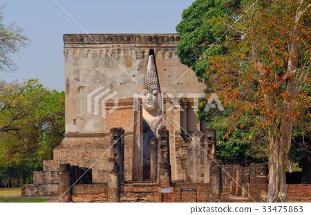 世界遺產，素可泰王朝，素可泰佛，在內戰中破壞的寺廟@廢墟公園，素可泰，泰國 33475863