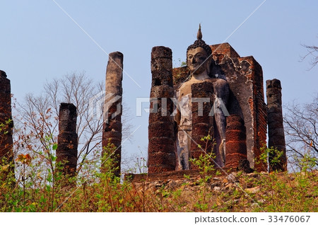 World Heritage, Sukhothai Dynasty, Sukhothai Buddha, temple destroyed in civil war @ ruins park, Sukhothai, Thailand 33476067