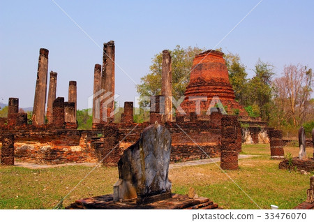 World Heritage, Sukhothai Dynasty, Sukhothai Buddha, temple destroyed in civil war @ ruins park, Sukhothai, Thailand 33476070