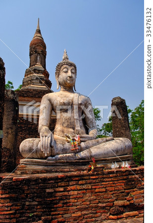 世界遺產，素可泰王朝，素可泰佛，在內戰中破壞的寺廟@廢墟公園，素可泰，泰國 33476132