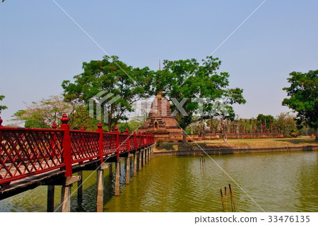 World Heritage, Sukhothai Dynasty, Sukhothai Buddha, temple destroyed in civil war @ ruins park, Sukhothai, Thailand 33476135