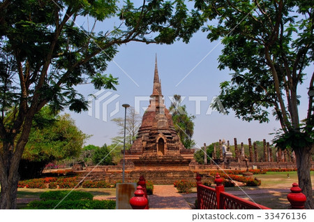 World Heritage, Sukhothai Dynasty, Sukhothai Buddha, temple destroyed in civil war @ ruins park, Sukhothai, Thailand 33476136