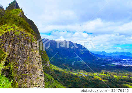 A view from the Nuuanu Paris observatory in Hawaii 33476145