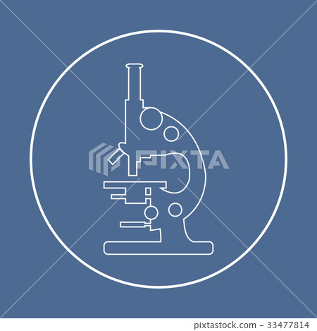Stylized vector icon of microscope Stylized vector icon of microscope 33477814