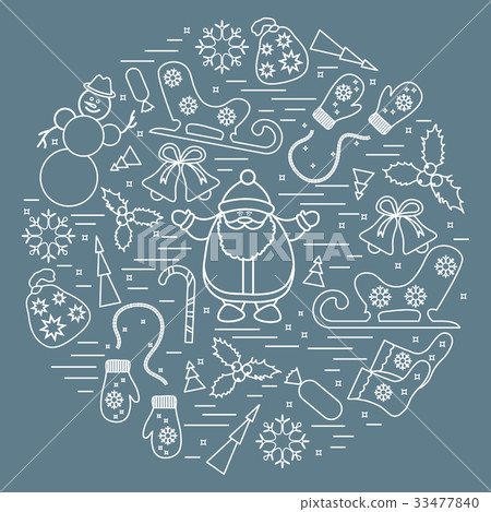 different new year and christmas symbols arranged different new year and christmas symbols arranged 33477840