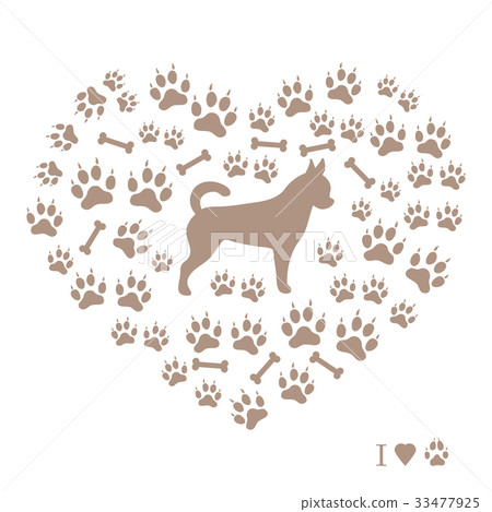 chihuahua silhouette on a background of dog track chihuahua silhouette on a background of dog track 33477925