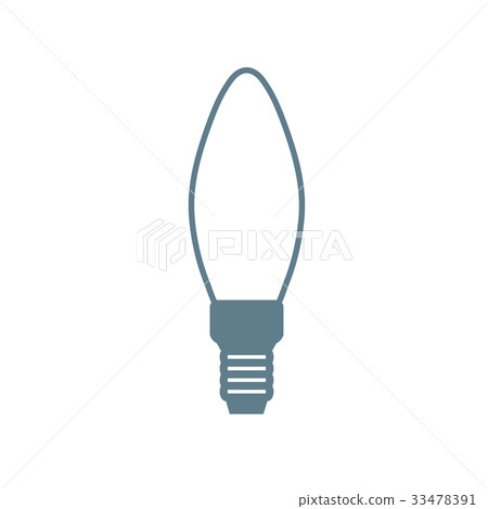 Stylized icon of light bulb on white background 33478391