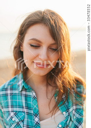 Outdoor portrait summer beach beauty woman smiling Outdoor portrait summer beach beauty woman smiling 33478552