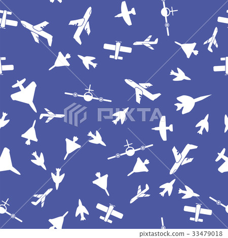 Airplane Silhouette Seamless Pattern 33479018