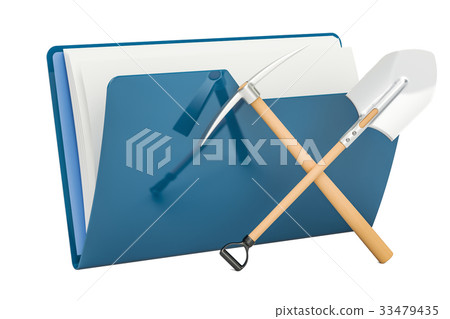 Computer folder icon with crossed pickaxe Computer folder icon with crossed pickaxe 33479435