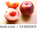 Red plum fresh ripe fruit 33480069