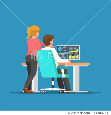 Businessman discussing business on the computer. Businessman discussing business on the computer. 33480251