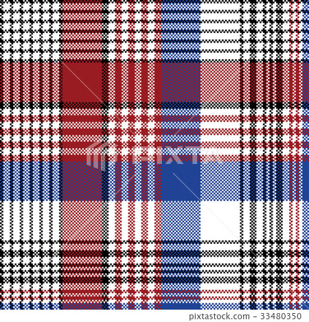Pixel plaid fabric seamless check pattern 33480350