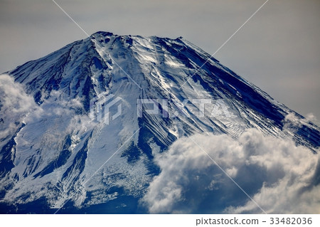 從Shoji湖看到的多雲富士山 33482036