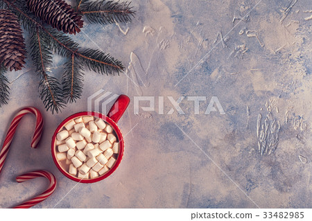 Christmas background with hot chocolate. Christmas background with hot chocolate. 33482985