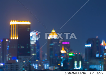 Night blurred bokeh light office downtown  33483277