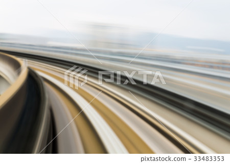 Motion train moving curved blurred Motion train moving curved blurred 33483353