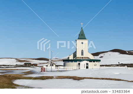 Small Christian temple in winter season 33483364